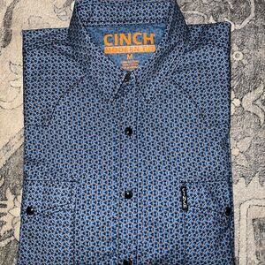 Cinch Modern Fit Geometric Blue Shirt
